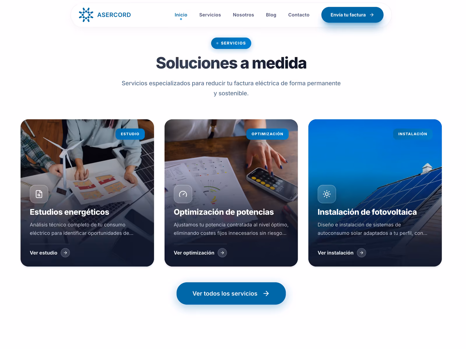 Asercord Energía — Hero with energy consulting value proposition