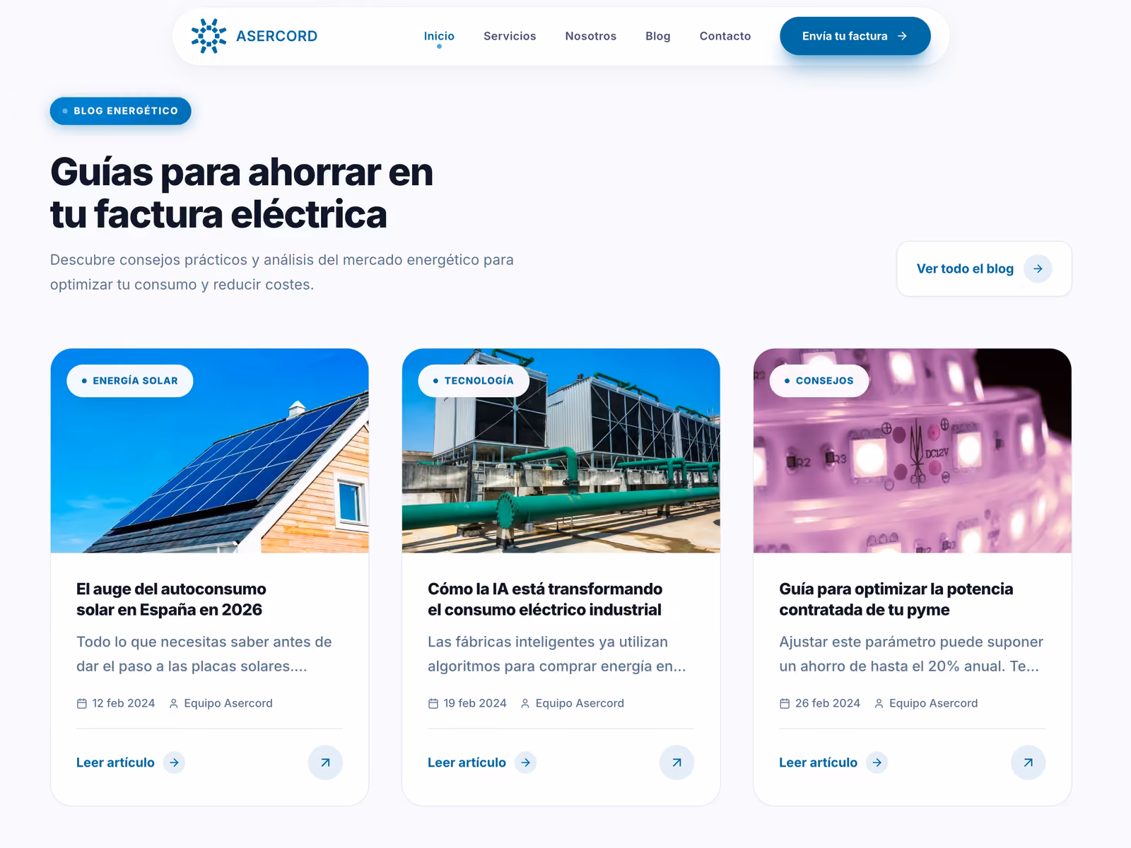 Asercord Energía — Services and methodology overview