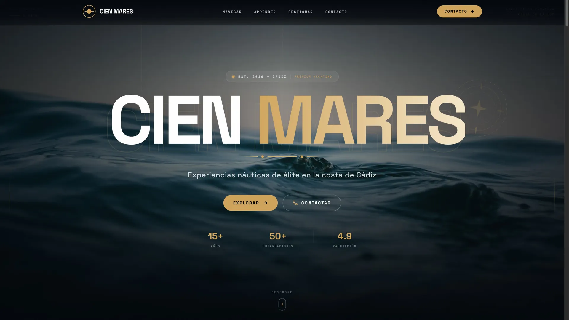 Cien Mares nautical experiences website
