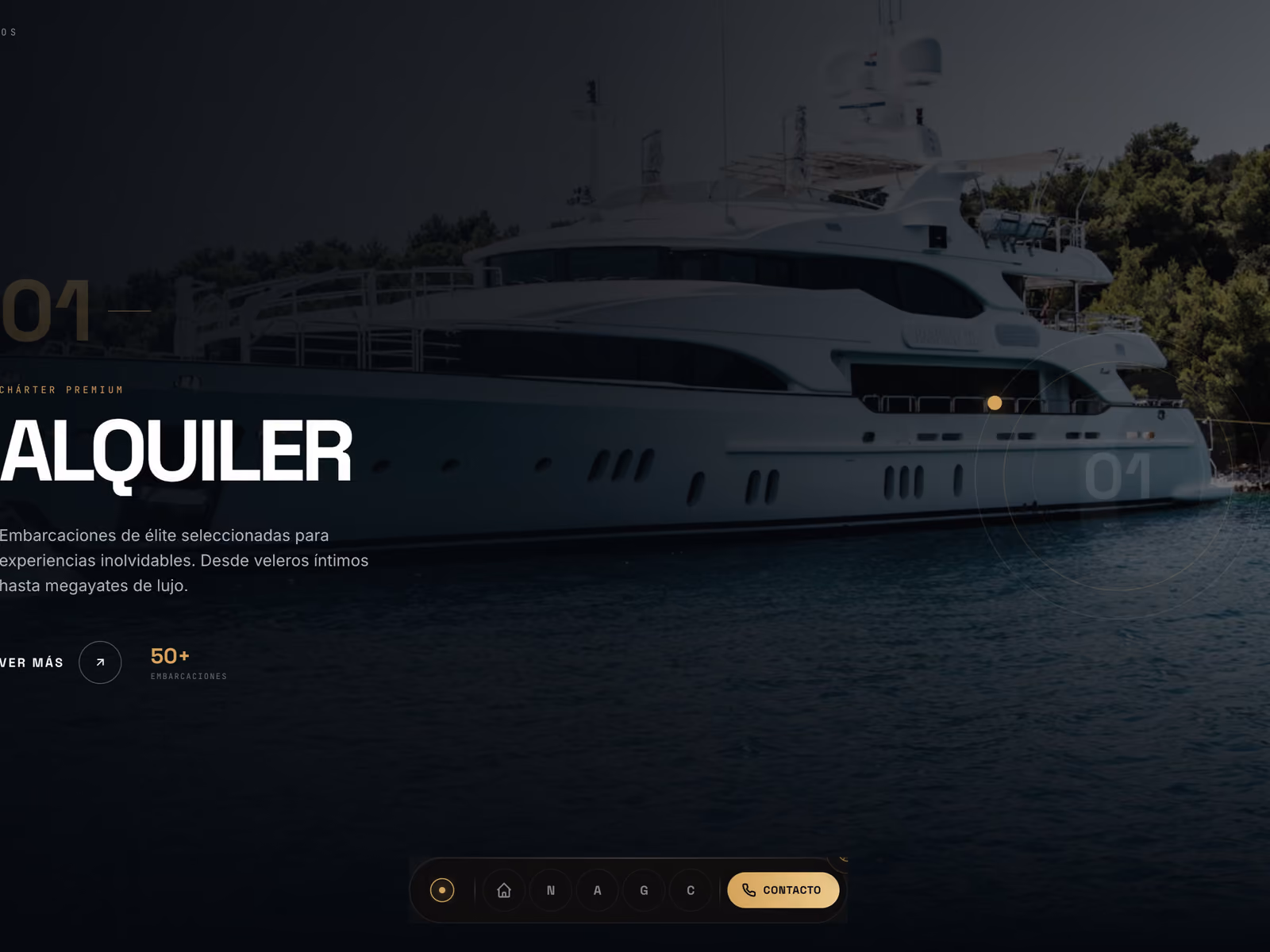 Cien Mares — Hero visual with nautical branding