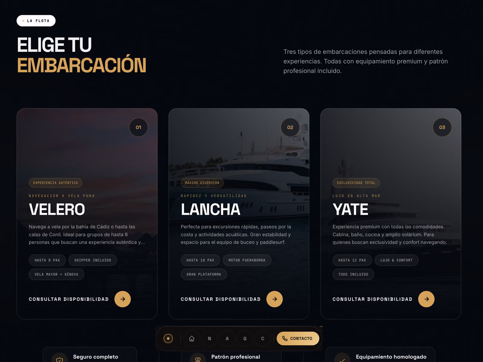Cien Mares — Responsive layout detail