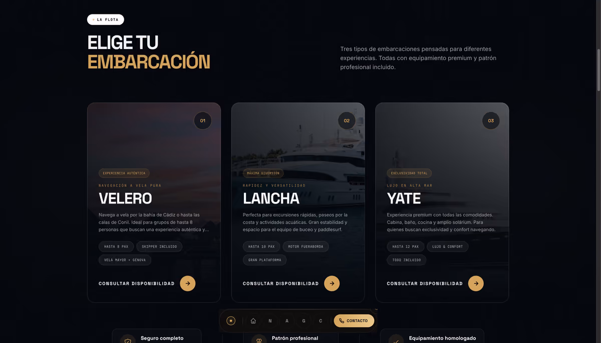 Cien Mares — Responsive layout detail