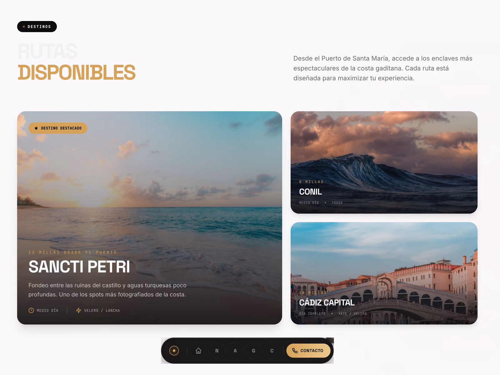 Cien Mares — Booking flow and CTA section