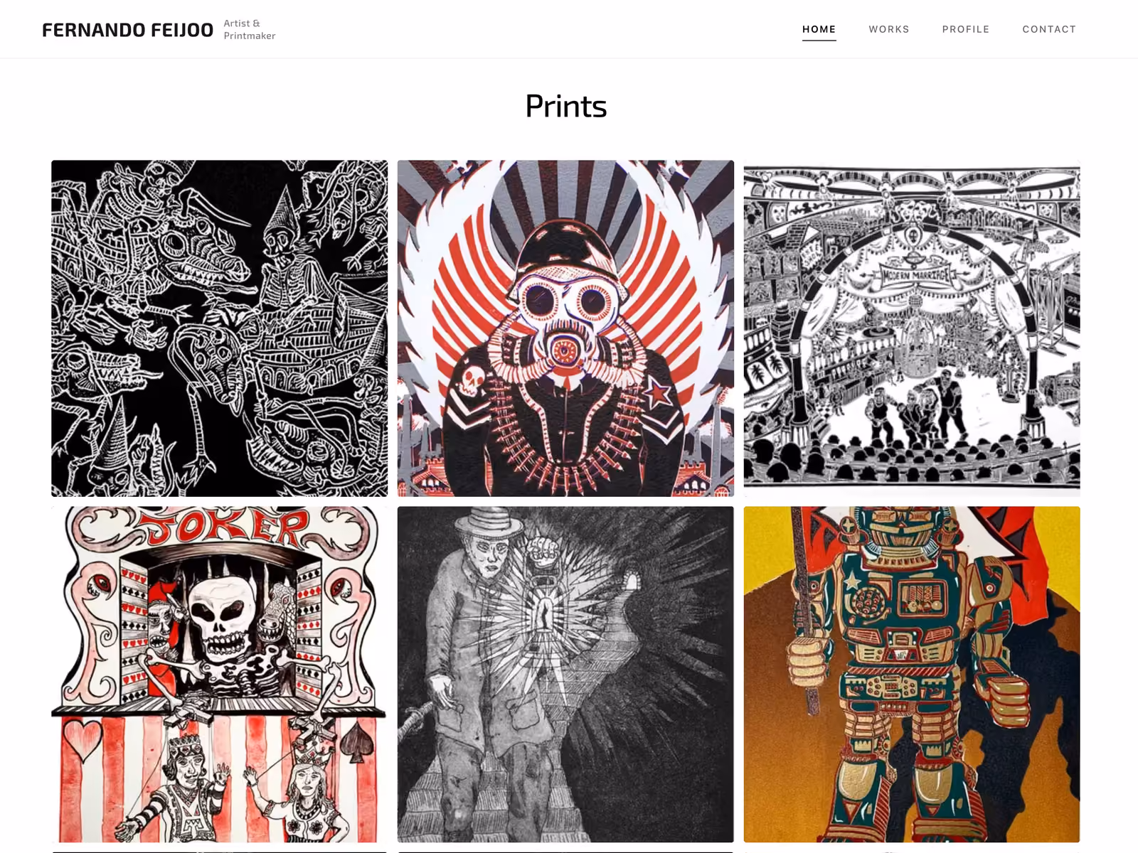 Fernando Feijoo — Printmaking portfolio hero