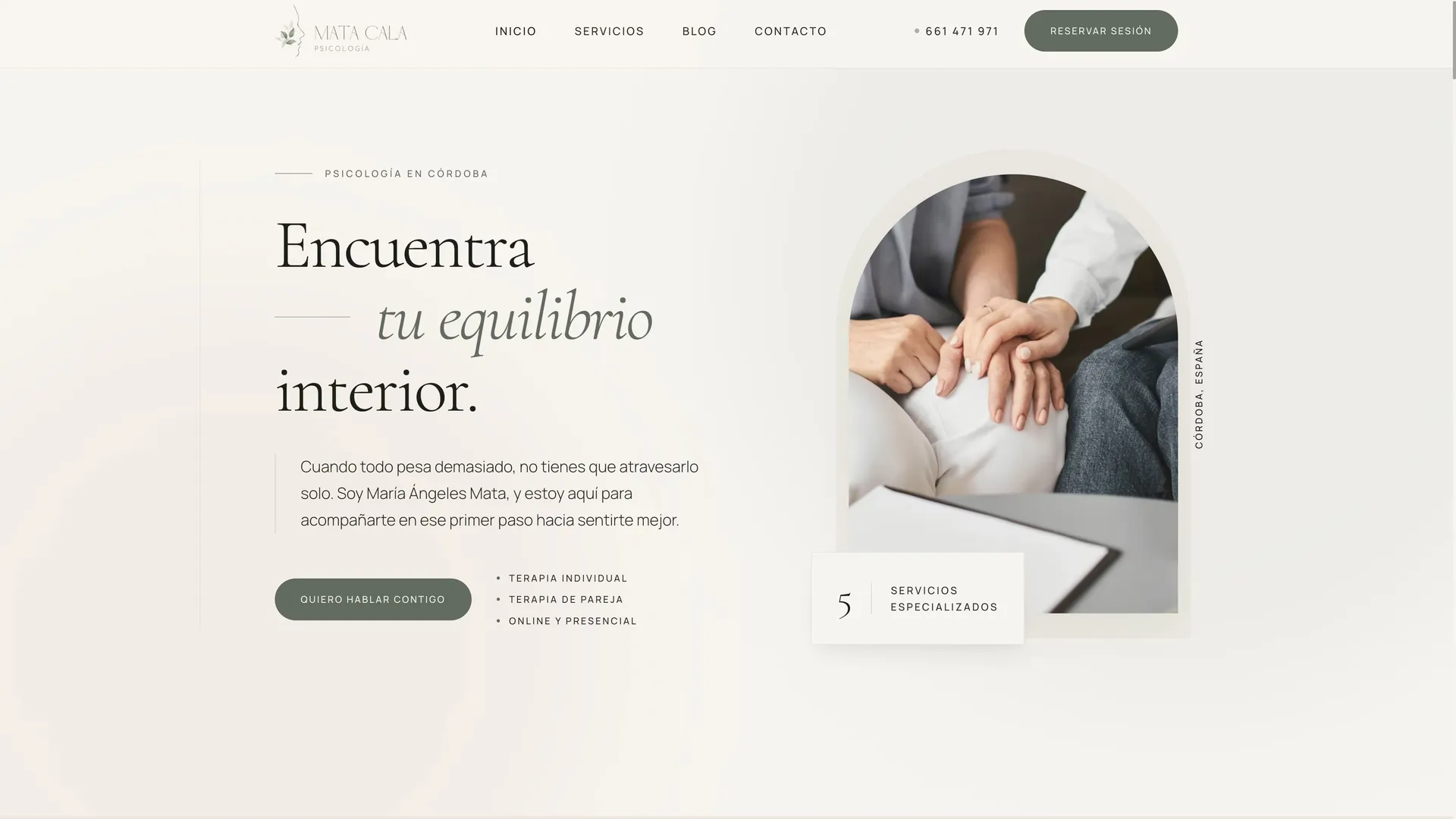 Mata Psicología practice website